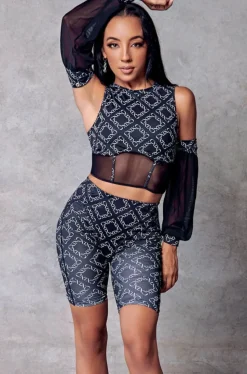 Women CXIX Leggings & Bikers*119 Biker Shorts - Black With Print