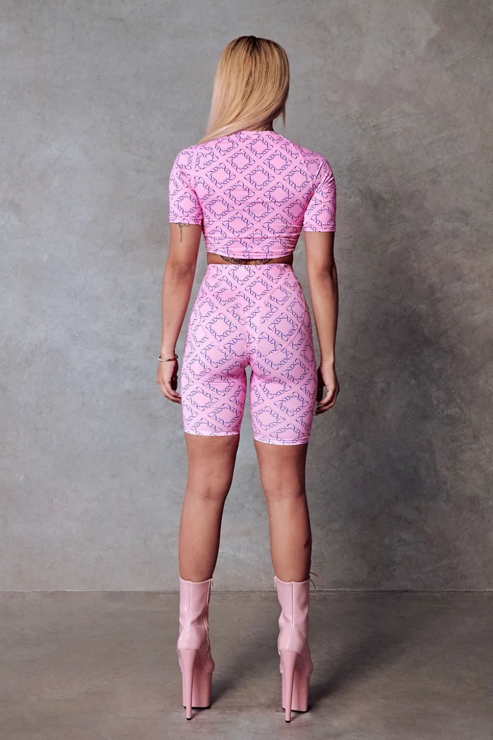 Women CXIX Leggings & Bikers*119 Biker Shorts - Pink With Print