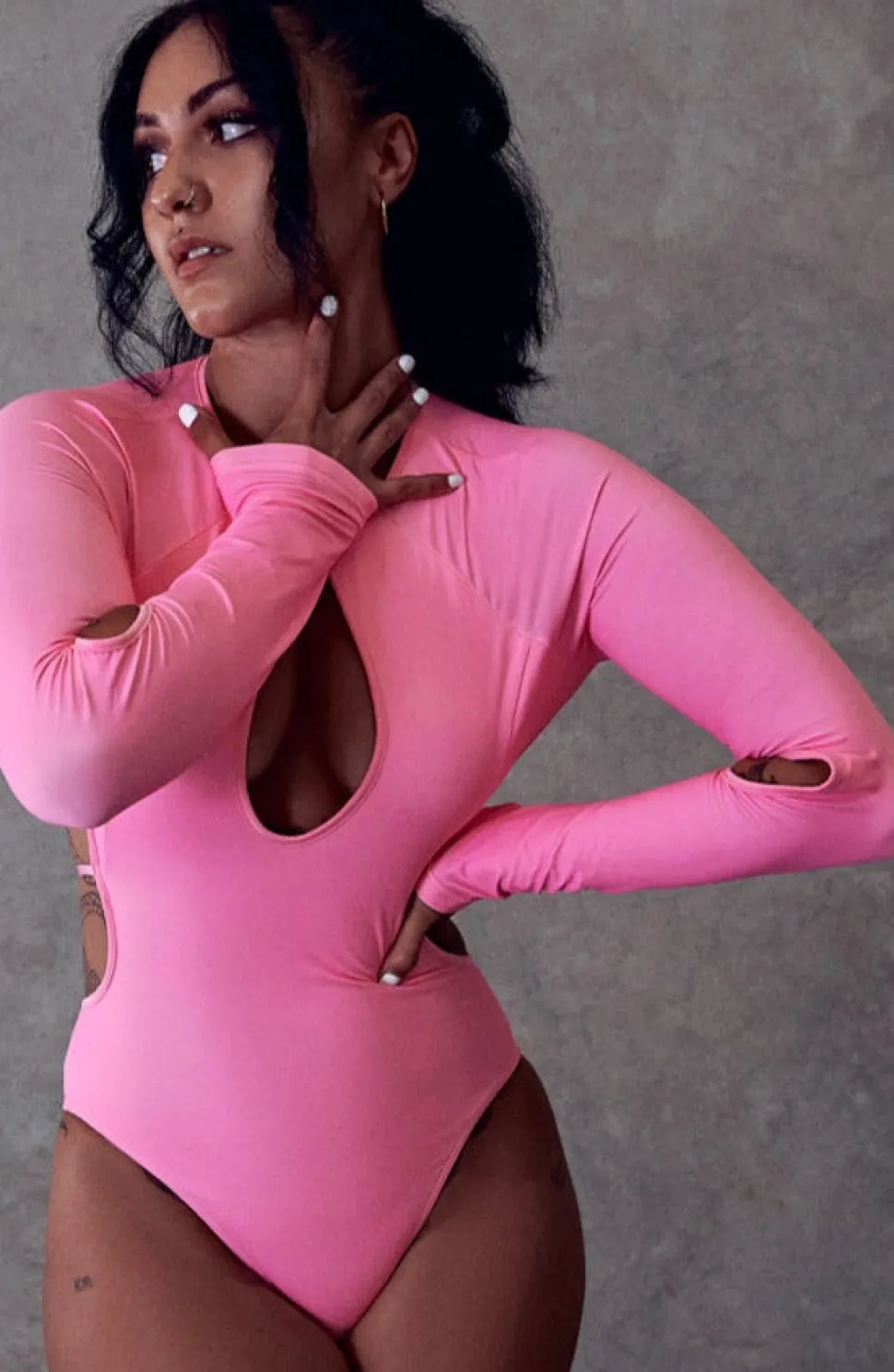 Women CXIX Body & Jumpsuits*119 Plunge Bodysuit - Pink