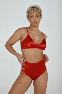 Women CXIX High Waisted Bottoms*Aphrodite High Waist Bottoms - Red