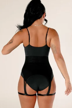 Women CXIX Body & Jumpsuits*Baddies Garter Bodysuit - Black