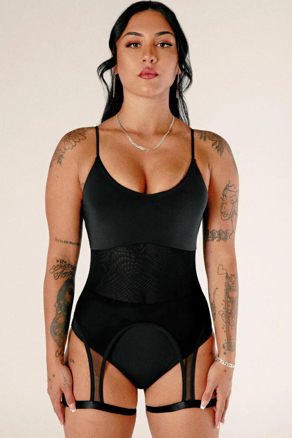 Women CXIX Body & Jumpsuits*Baddies Garter Bodysuit - Black