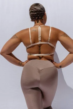 Women CXIX Leggings & Bikers*Confession Garter Leggings - Bronzed