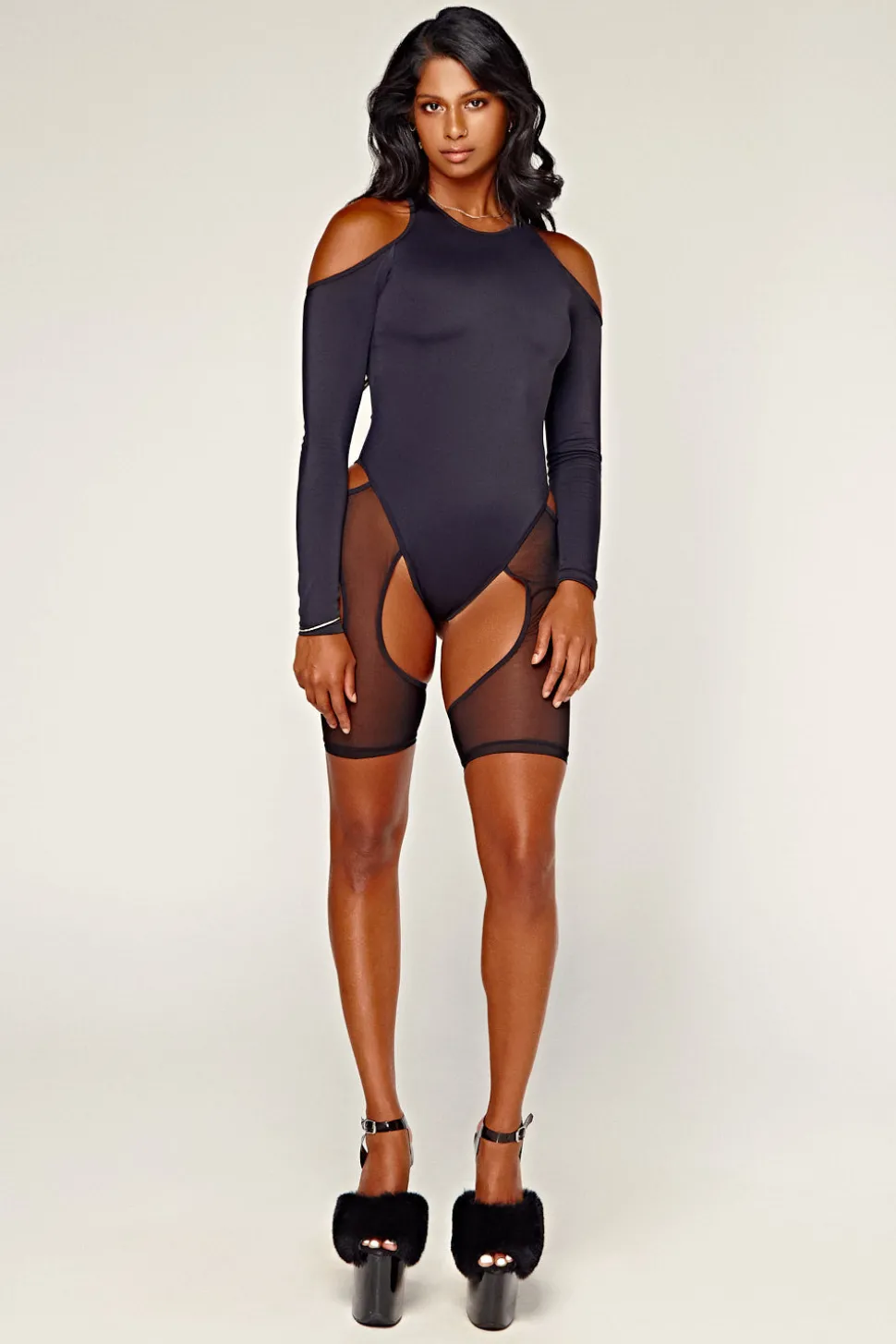 Women CXIX Body & Jumpsuits*Dollhaus Mesh Bodysuit - Black