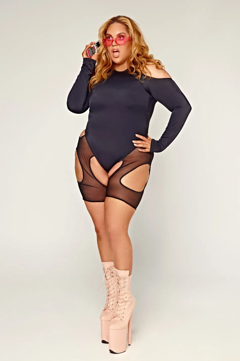 Women CXIX Body & Jumpsuits*Dollhaus Mesh Bodysuit - Black