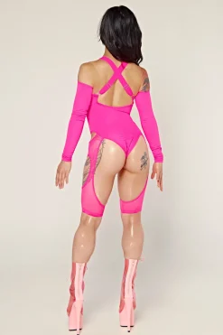 Women CXIX Body & Jumpsuits*Dollhaus Mesh Bodysuit - Barbie Pink