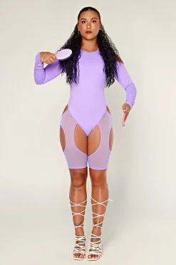 Women CXIX Body & Jumpsuits*Dollhaus Mesh Bodysuit - Purple