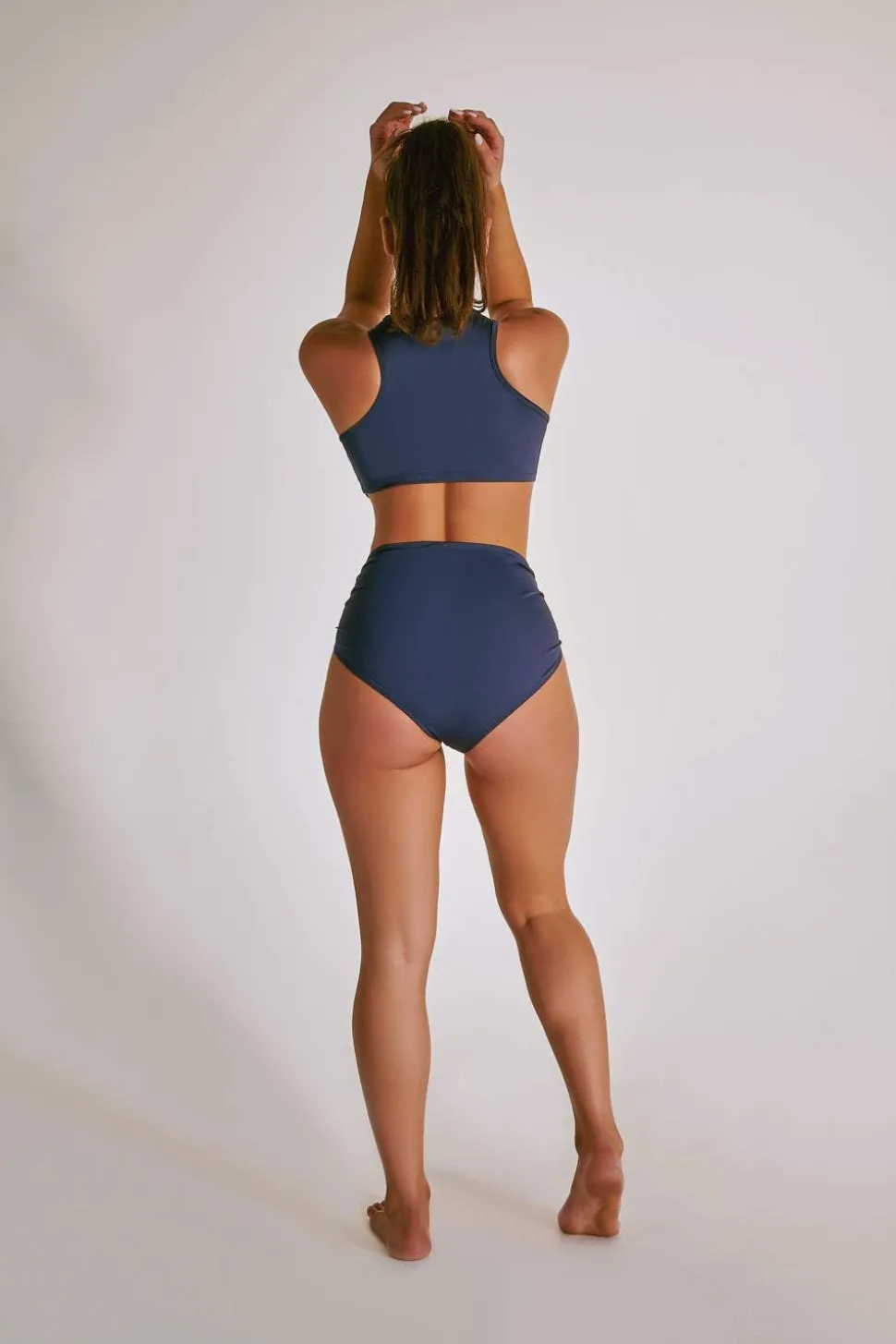 Women CXIX Tees & Tops*Eco Classix Ruched Crop - Navy