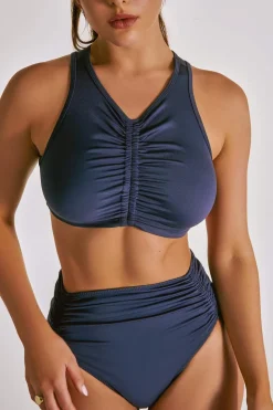 Women CXIX Tees & Tops*Eco Classix Ruched Crop - Navy