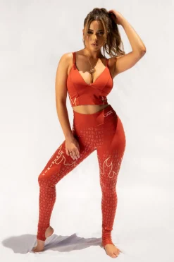 Women CXIX Leggings & Bikers*Fya Gecko Grip Leggings: Red