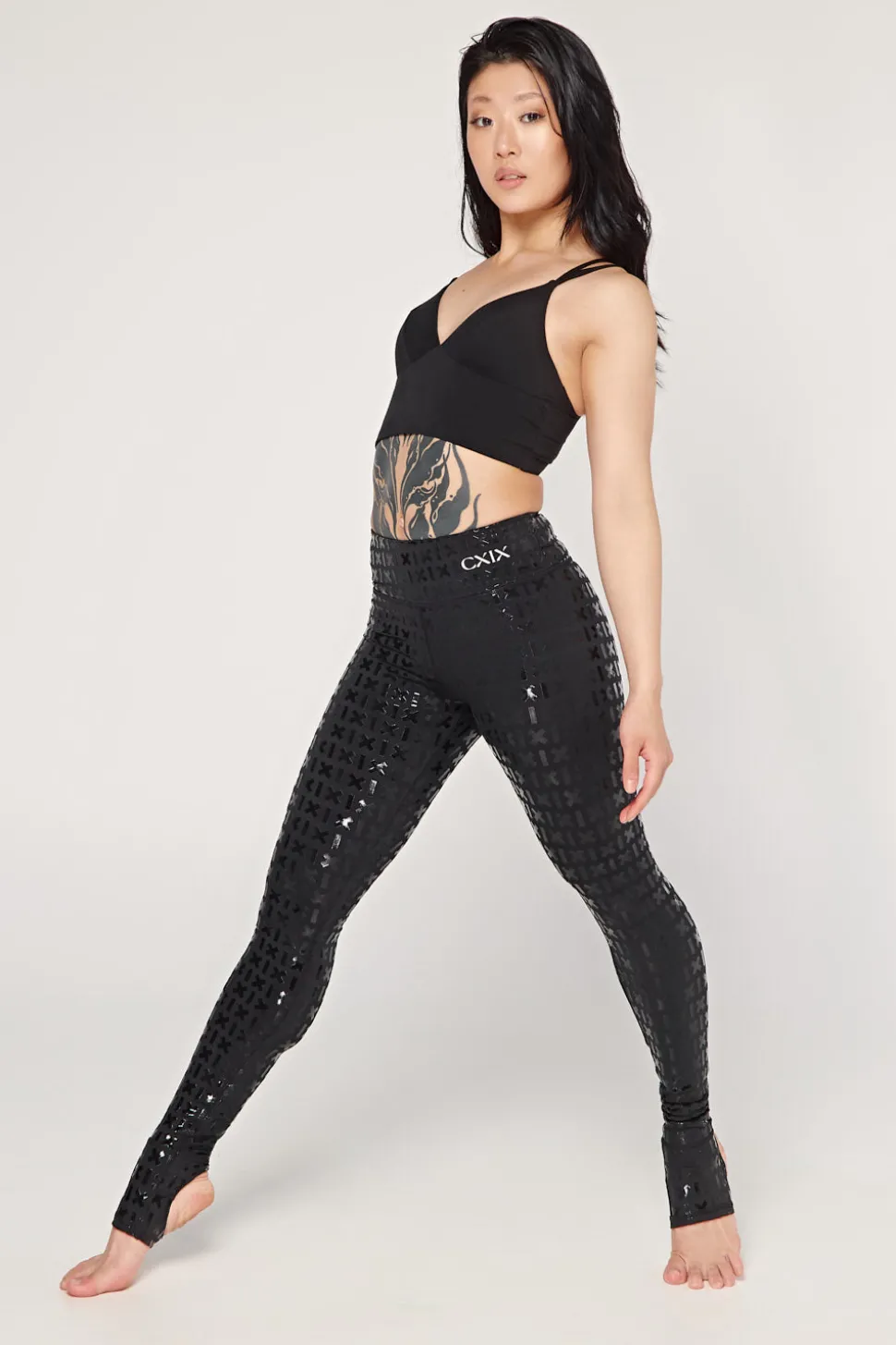 Women CXIX Gecko Grip™ Apparel*Gecko Grip™ Leggings: Black Waistband Grip