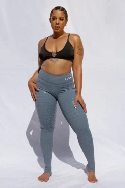 Women CXIX Leggings & Bikers*Gecko Grip™ Leggings: Steel Blue