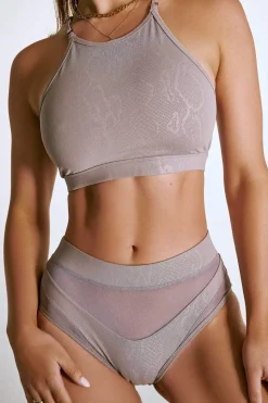 Women CXIX High Waisted Bottoms*High Waisted Bottoms - Lilac Snake