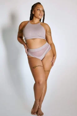 Women CXIX High Waisted Bottoms*High Waisted Bottoms - Lilac Snake