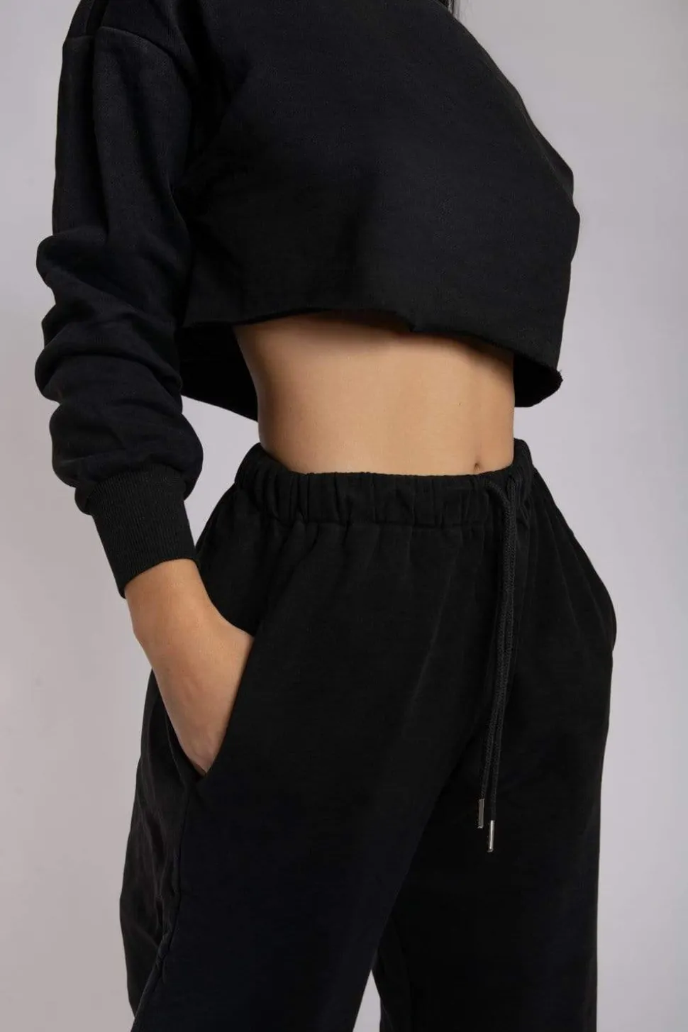 Women CXIX Tees & Tops*Oversized Cropped Jumper - Black