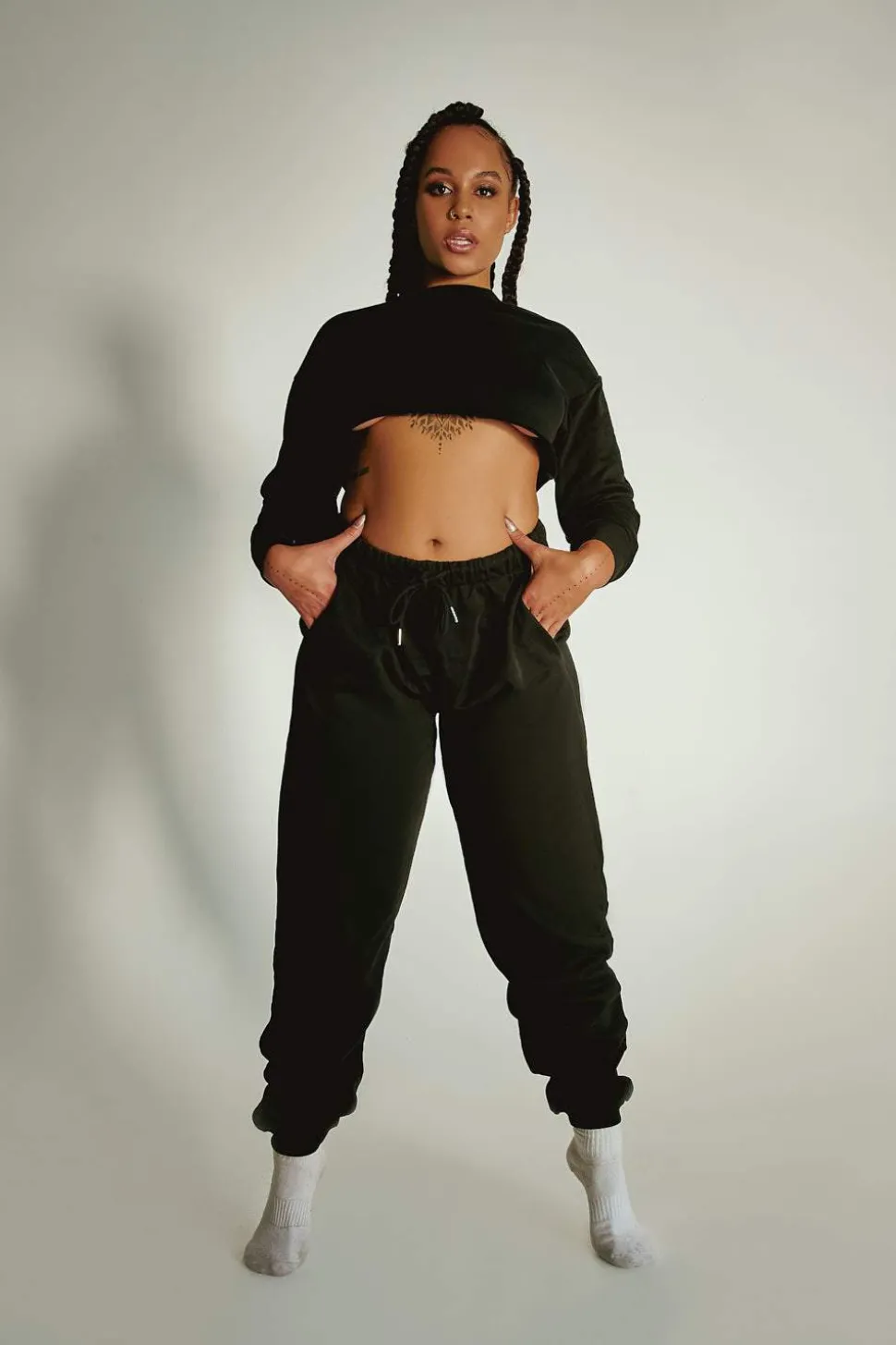 Women CXIX Tees & Tops*Oversized Cropped Jumper - Black