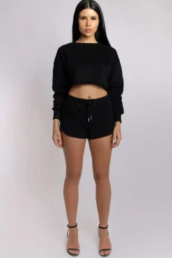 Women CXIX Joggers & Jumpers*Oversized Cropped Jumper - Black