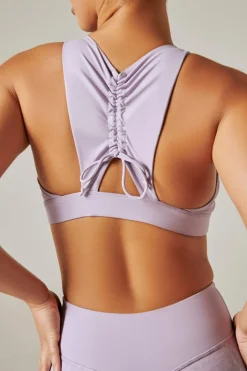 Women CXIX Gecko Grip™ Apparel*Ruche Sports Bra - Lilac