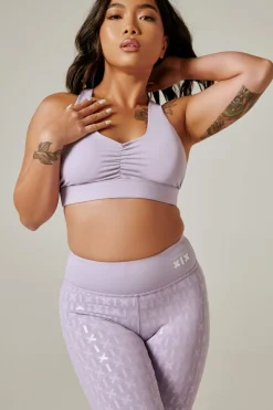 Women CXIX Gecko Grip™ Apparel*Ruche Sports Bra - Lilac