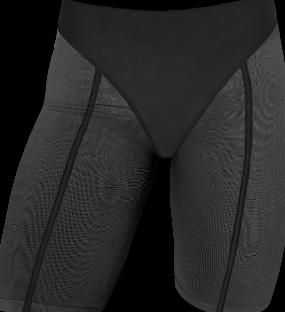 Women CXIX Leggings & Bikers*Silhouette Biker Shorts - Black With Black Mesh