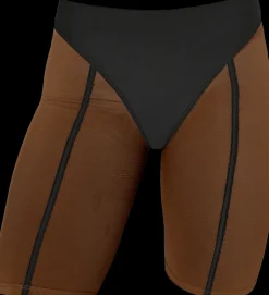 Women CXIX Leggings & Bikers*Silhouette Biker Shorts - Black With Cocoa Mesh