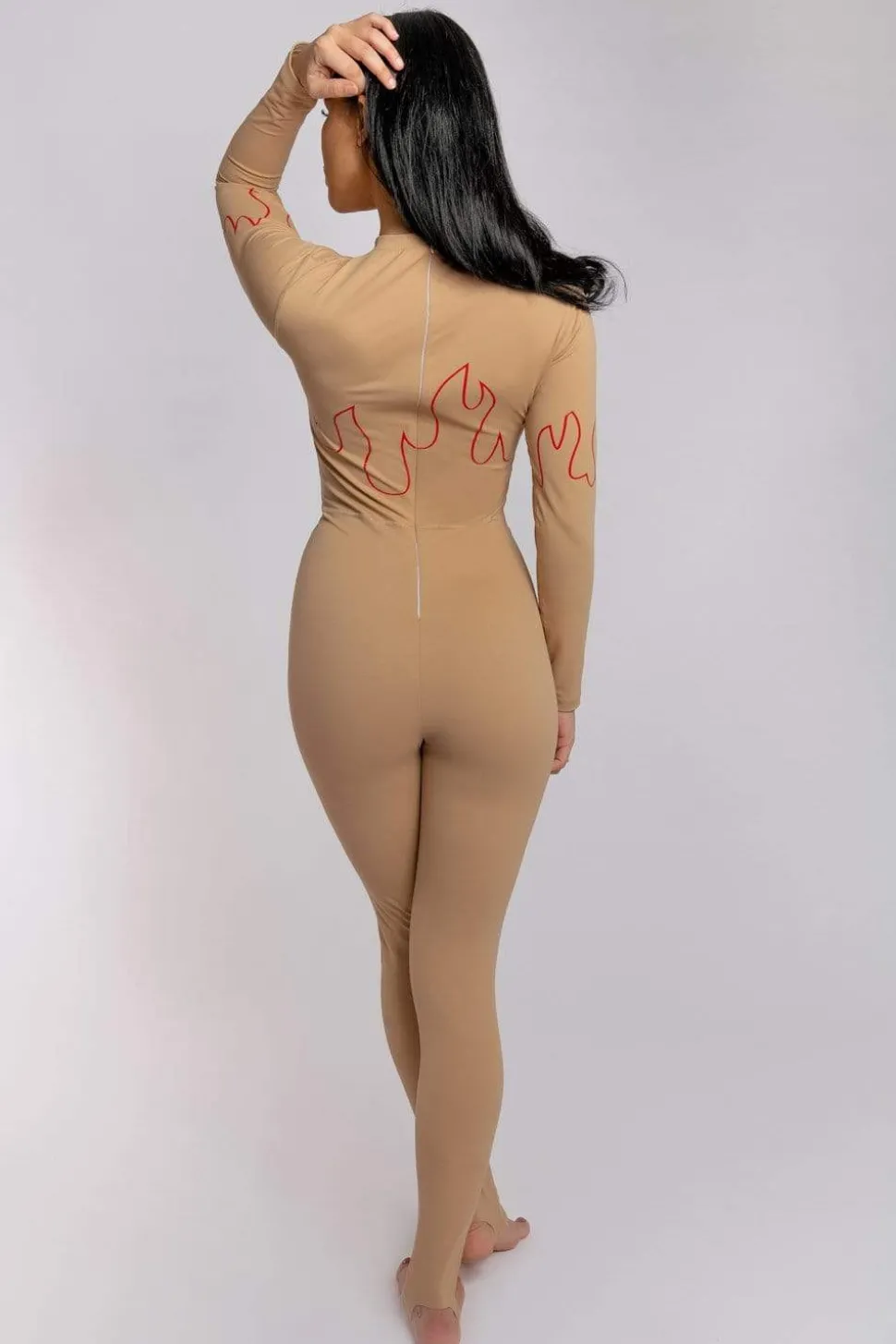 Women CXIX Body & Jumpsuits*Stay Fire Jumpsuit - Sand & Red
