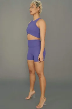 Women CXIX Tees & Tops*Stretch It Out Ribbed Crop - Violet Dusk