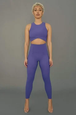 Women CXIX Tees & Tops*Stretch It Out Ribbed Crop - Violet Dusk