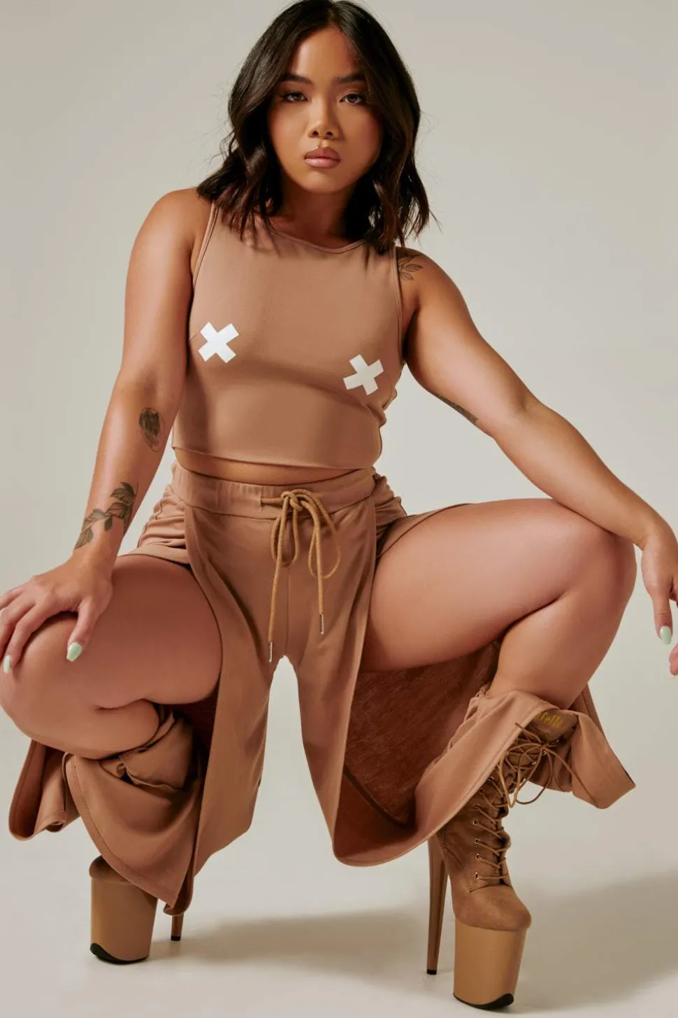 Women CXIX Tees & Tops*Xx Crop Top - Sand